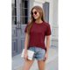 thumbnail image 2 of Camisetas de Corta con Encaje para Mujer, Estilo Ejecutivo, Color Rojo Vino, S, 2 of 9