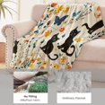 thumbnail image 4 of Black Cat Flower Blanket for Kids Women Men, Flannel Black Cat Flower Blankets Gifts, Black Cat Flower Throw Blanket for Sofa Couch Bed Living Room Soft Warm Cozy Black Cat Flower Decor 50" x 60", 4 of 7