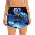 thumbnail image 2 of KLL Blue Viper Snake Pattern Shorts Women,Athletic Shorts High Waisted Running Shorts Pocket Sporty Short Gym Elastic Workout Shorts-XX-Large, 2 of 7