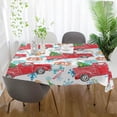 thumbnail image 5 of SKYSONIC 60"x120" Square Tablecloth with Watercolor Red Truck and Fir Tree Prints, Anti-Wrinkle and Smooth Table Cloth for Kitchen/Home Party Decoration, 5 of 7