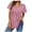 Pink, variant on Peplum Tops for Women Summer Puff Short Sleeve Babydoll V Neck Print T-shirts Shirts Dressy Casual Tunic Tops with Leggings