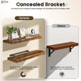 thumbnail image 4 of Ophanie 22.5 inch 2 Pack Wood Floating Shelves, Hanging Float Shelf for Wall Mounted Decorative Shelves, 6.7 x 23 Inch, Set of 2, Rustic Brown, 4 of 9