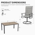 thumbnail image 6 of ELPOSUN 7 Piece Outdoor Patio Dining Set Swivel High Back Padded Textilene Chairs and Rectangle Brown Table Furniture Set,Light Gray, 6 of 6