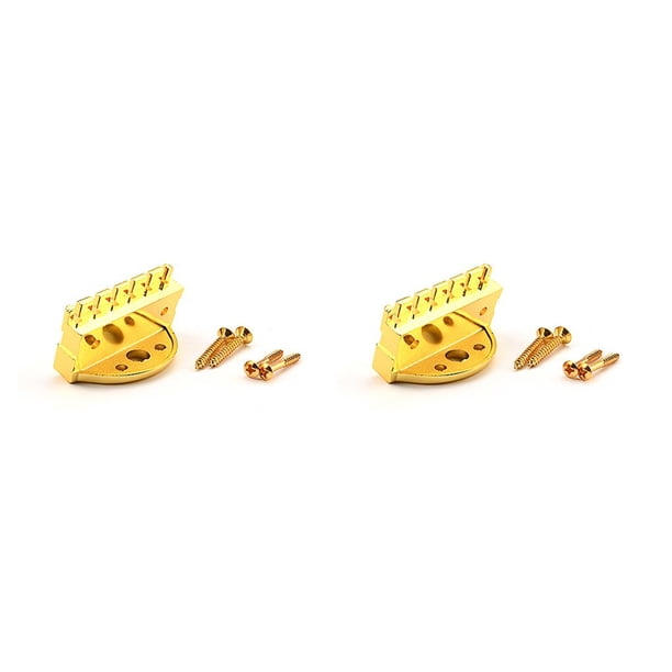 Sonducket Puente de guitarra acústica sin cabeza con tuerca de bloqueo Bajo Tailpiece Repuestos Práctica Adultos Instrumento musical Oro Type2 NO2 Sonducket CBP235370