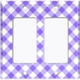 thumbnail image 2 of Metal Light Switch Wall Plate Outlet Cover (Purple Gingham Picnic Wallpaper - Double Rocker), 2 of 2