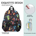 thumbnail image 5 of Dinosaur and Planet Black Pattern Cute School Backpack Bag for School with Padded Back and Adjustable Shoulder Straps 15.25"x11.5"x5.25", 5 of 5