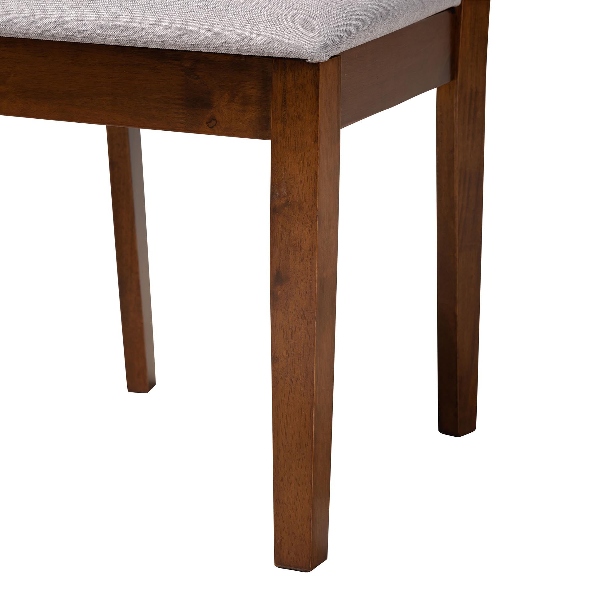 Baxton Studio Olympia Modern Grey Fabric and Walnut Brown Finished Wood 2-Piece Dining Chair Set
