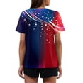 thumbnail image 4 of Abcomgle 4th Of July Shirts for Women Summer Tops for Womens 2025 American Flag Graphic Patriotic Tee Tops Short Sleeve Button V Neck T-Shirt Loose Independent Day Tees,Wine XL, 4 of 4