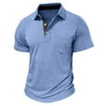 thumbnail image 4 of Golf Shirts for Men with Pocket Short Sleeve T-Shirts Mens Casual Solid Color Pullover Button Collared Slim Breathable Athletic Workout Tees Tops, 4 of 7