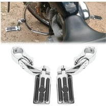 Kojem 1.25" Motorcycle Highway Footpegs Foot Pegs w/Quick Clamps for Harley Davidson Touring Road King Street Glide Honda Kawasaki Suzuki Yamaha Crash Bar Engine Guards - Short Angle