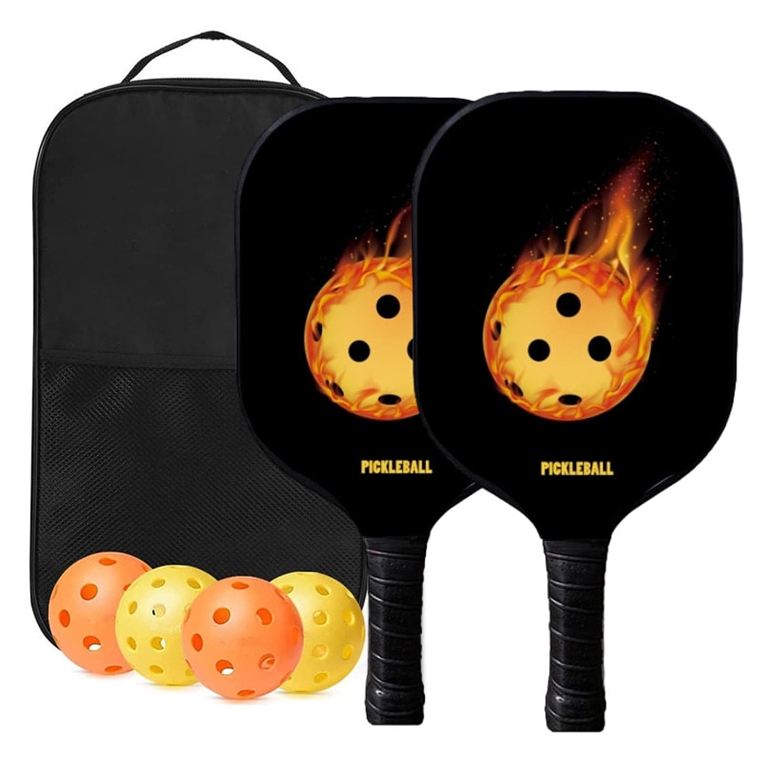Pickleball Paddles Fiberglass Pickleball Rackets Set of 2 Lightweight