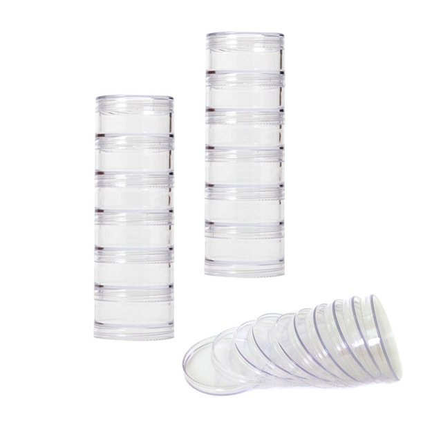 Storage Stackable Round Interlocking Clear Containers 12 with Lids 2