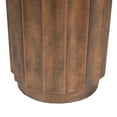 thumbnail image 4 of LuxenHome Weathered Copper Cement Fluted Round Indoor Outdoor Side Table, 4 of 8