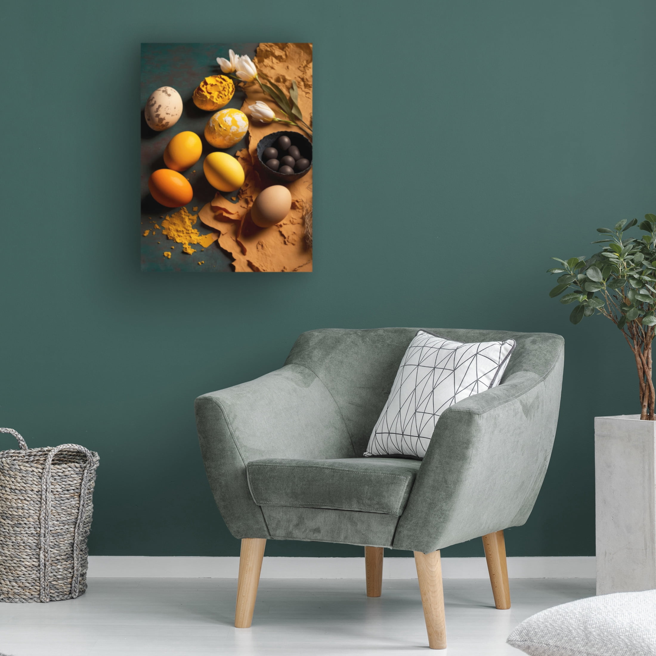 Canvas Wall Art - Treechild 'Colored Eggs' Wall Art for Living Room, Bedroom, or Office D?cor by Trademark Fine Art - 24 x 32 Inches
