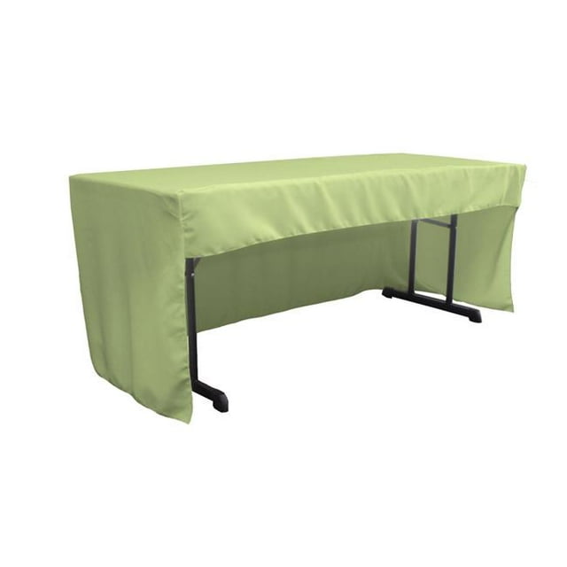 LA Linen TCpop-OB-fit-96x30x30-SageP19 2.26 lbs Open Back Polyester Poplin Fitted Tablecloth, Sage