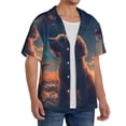 thumbnail image 2 of Sikiie Starry Sky Cloud Puppy Men's Wrinkle Free Untucked Cuban Shirt Business Casual Button Down Shirts Short Sleeve ShirtMedium, 2 of 5