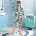 thumbnail image 5 of FORMRS Niños Bathrobe Unisex Hooded Robe Soft Plush Pajamas Sleepwear, Size 2-3T, Watercolor Hydrangeas Pattern, 5 of 7