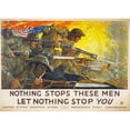 thumbnail image 2 of Howard Giles 24x18 Gold Ornate Framed and Double Matted Museum Art Print Titled - Nothing Stops These Men, Let Nothing Stop You (1918), 2 of 4