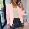thumbnail image 3 of Vedolay Tops for Women Casual Womens Solid Color Open Front Office Long Sleeve Blazers Jacket with Pockets,Pink XXL, 3 of 5