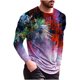 thumbnail image 1 of Camiseta informal de manga larga con cuello redondo y estampado de color para hombre Pompotops oipoqjl1814, 1 of 7