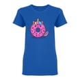 thumbnail image 2 of Cute Unicorn Doughnut Shaped T-Shirt Women -Image by Shutterstock, Female Small, 2 of 4