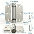 thumbnail image 4 of Treasem Self Closing Door Hinges, Auto Closing Spring Hinges with Adjustable Tension, UL Listed, 3.5 inch, 5/8'' Radius Corners, 1 Pack, Satin Nickel, 4 of 6