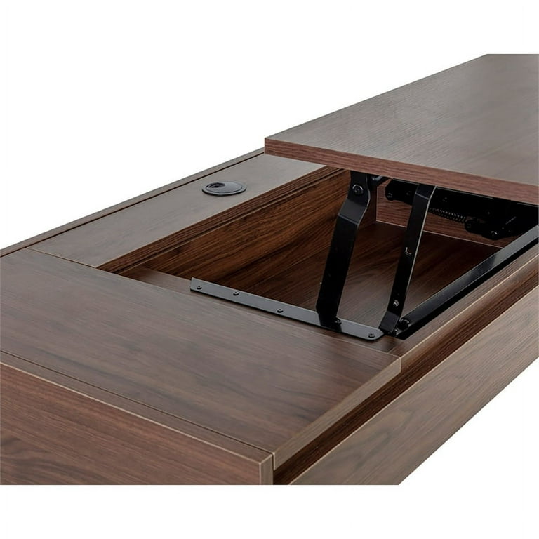 Brant House Niko Wood Desk with 4 Compartments in Walnut Brown