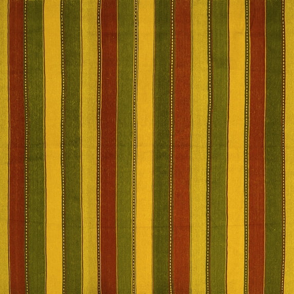 Ahgly Company Machine Washable Indoor Square Southwestern Yellow Country Area Rugs, 3' Square