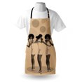 thumbnail image 4 of Retro Apron, Singers Dancing Wild Style of Sixties, Unisex Kitchen Bib with Adjustable Neck for Cooking Gardening, Adult Size, Pastel Brown Taupe, by Ambesonne, 4 of 4