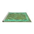 thumbnail image 2 of Ahgly Company Machine Washable Indoor Rectangle Oriental Turquoise Blue Traditional Area Rugs, 5' x 8', 2 of 4