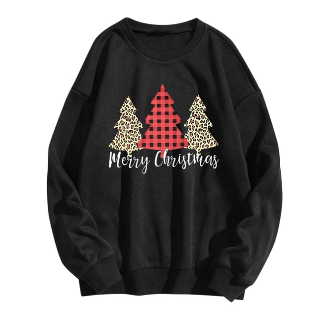 WEAIXIMIUNG Chandails Grande Taille pour Femmes 3X Chandail de Noël Imprimé Décontracté à Manches Longues Col Rond avec Capuche
