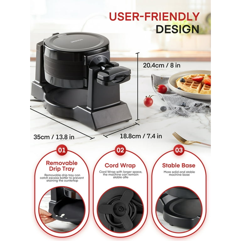 VERTES Waffeleisen belgische Waffel doppelt, 8 Waffeln, 160 Stück pro