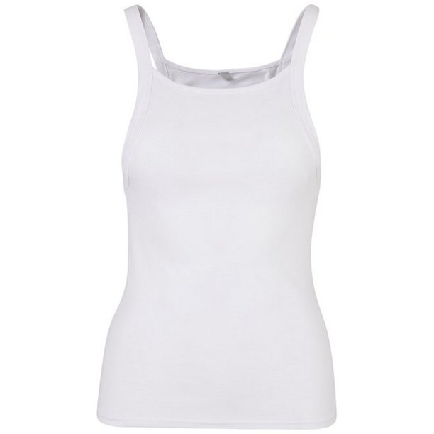 Build Your Brand - Camiseta Sin Mangas Diario para Mujer (Blanco)
