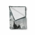 thumbnail image 2 of Black and White Soft Flannel Fleece Throw Blanket, Dramatic View of the Mountains Himalayas Peak Landscape Traveling, Cozy Plush for Indoor and Outdoor Use, 60" x 80", Black White Grey, by Ambesonne, 2 of 6