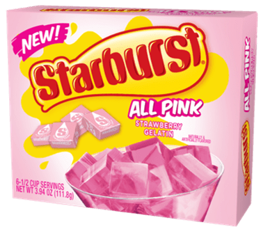 Starburst All Pink Strawberry Gelatin Mix, 6 Servings, 3.94 oz