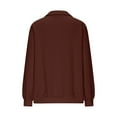thumbnail image 5 of Women's Solid Color Lapel Zipper Sweatshirt, Lightweight Breathable No Hood Pullover Top with Casual Comfort Fit for Four Season Daily Wear, Travel, Home, Vacation and Street Fashion Coffee S, 5 of 6