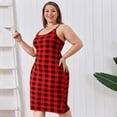 thumbnail image 4 of ebukurty Plus Size Women's Nightgown Cozy Sleeveless Red Plaid Pajamas for Women, Sizes 1XL-4XL, 4 of 7