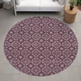 thumbnail image 6 of Addison Rugs Chantille Indoor/Outdoor Transitional Geometric Eggplant Machine Washable Round Rug, 8' x 8', 6 of 7