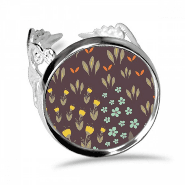Anneau de Peinture de Fleur Marron Réglable Fiançailles de Mariage d'Amour