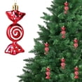 thumbnail image 1 of Fiudx Adornos Navideños de Caramelo, 6 Piezas Colgantes, Diseño de Bastón de Caramelo Rojo y Blanco, Plástico Brillante, Decoración para Árbol de Navidad, Decoración para Fiestas, Juego de 6 Piezas, 1 of 2