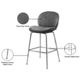thumbnail image 5 of Maklaine Contemporary 26.5"H Velvet Counter Stool in Gray (Set of 2), 5 of 7