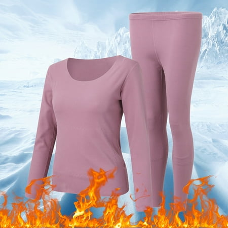 

coappsuiop thermal underwear for women christmas gift for women crew neck lined long sleeve thermal underwear vest winterslim pack thermal pajama womens underwear