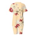 thumbnail image 4 of Blusas para las Mujeres Casual Impreso Cuello en V Manga Corta Blusa Pantalones Cortos, Conjuntos de Ropa para las Mujeres, 4 of 7