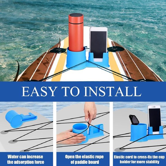 Universal in flatable Boat Cup Holder and Phone Mount,Anti-Tip Drink Organizer for Paddle Boards,Kayaks,and Surfboards-1PC