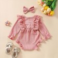 thumbnail image 5 of KPOPLK Newborn Baby Girl Onesie 3 6 9 12 18 Months Solid Embroidery Sweatshirt Bubble Romper Cute Long Sleeve Bodysuit Size 3-6 Months,Red, 5 of 7