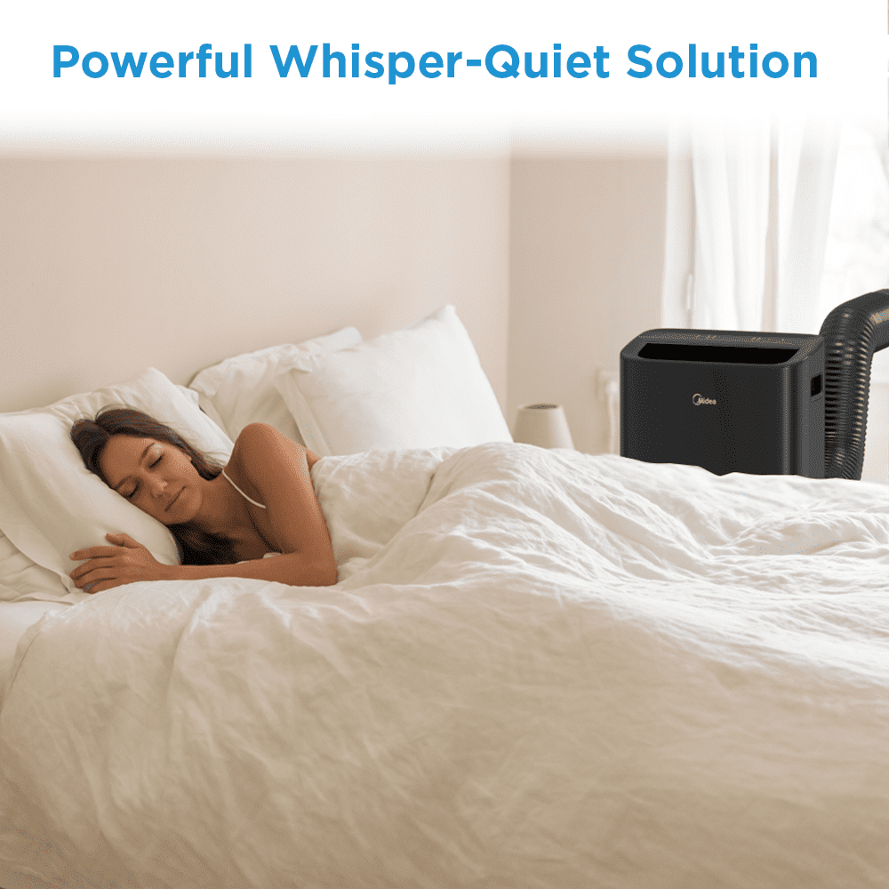 Midea 10,000 BTU (13,500 ASHRAE) 115V Smart Portable Air Conditioner with Remote, App and Voice Control, Covers up to 450 Sq. ft., MAP10S1XWBL, Black