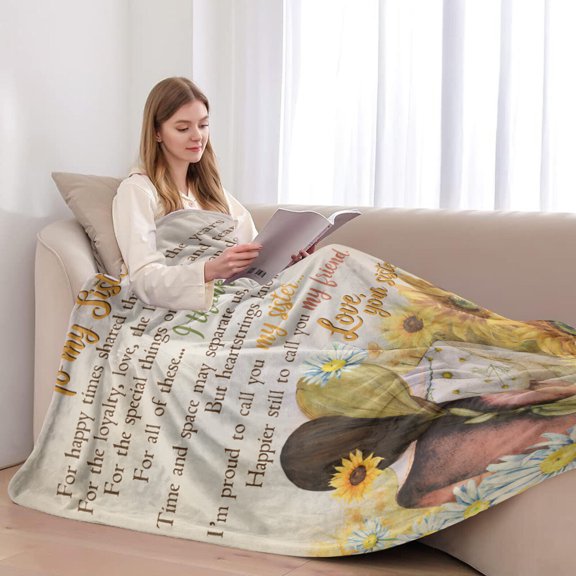 Dear sister Blanket Lightweight Travel Soft Flannel Throw Blanket Living Room Bedroom Sofa Decoration 30"X40"