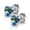 Bermuda Blue, variant on Women's 925 Sterling Silver Lumini Crystal Blue Collection Stud Earrings: Majestic Blue