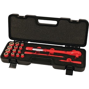 Wiha 3/8" Drive Socket Set SAE 16 Pieces 1/4 in to 7/8 in , Chrome 30190