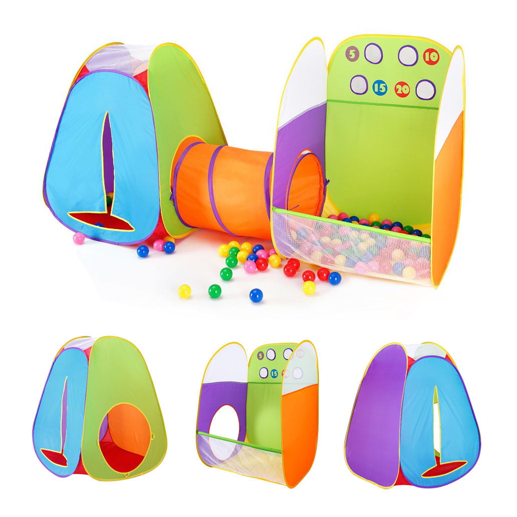 Children Kids Pop Up Play Tent Playhouse Tents Tunnel Ball Pit Toy Games 